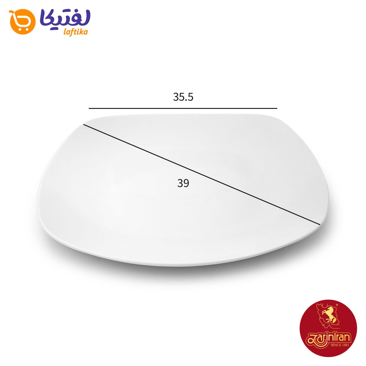 دیس مربع چینی زرین طرح کواترو